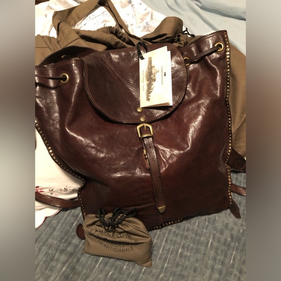 NWT Campomaggi backpack w/studs-dark brown - Picture 5 of 16
